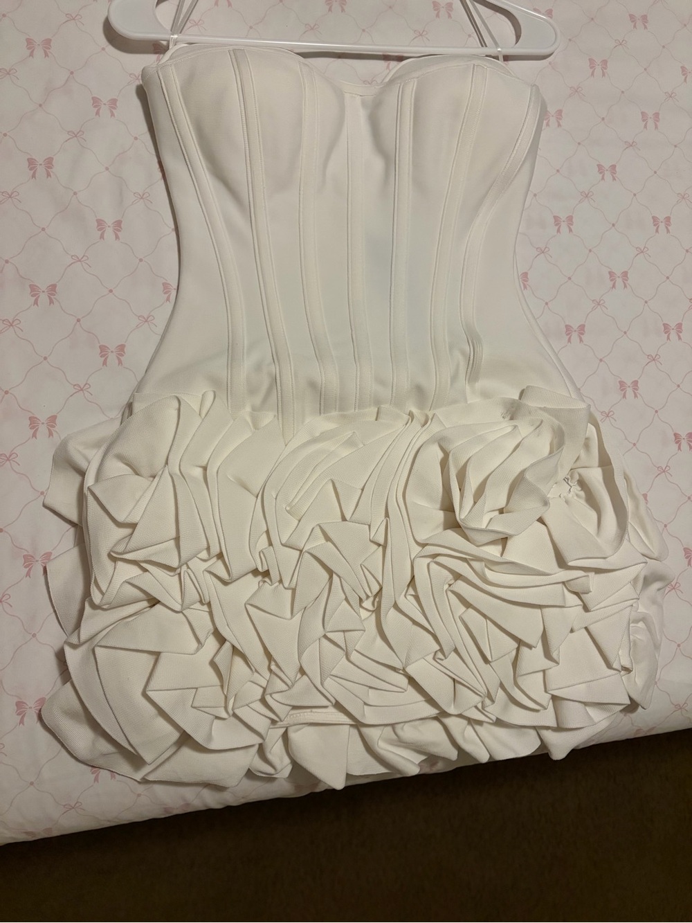Fashion Nova Blessed Beauty Ruffle Rosette Bandage Mini Dress - Picture 7 of 8